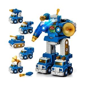 Peace Defender Robot Military Vehicle Set-5 in 1 Take Apart Trucks‎